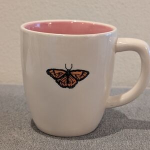 Rae Dunn Monarch Butterfly Mug Pink Interior